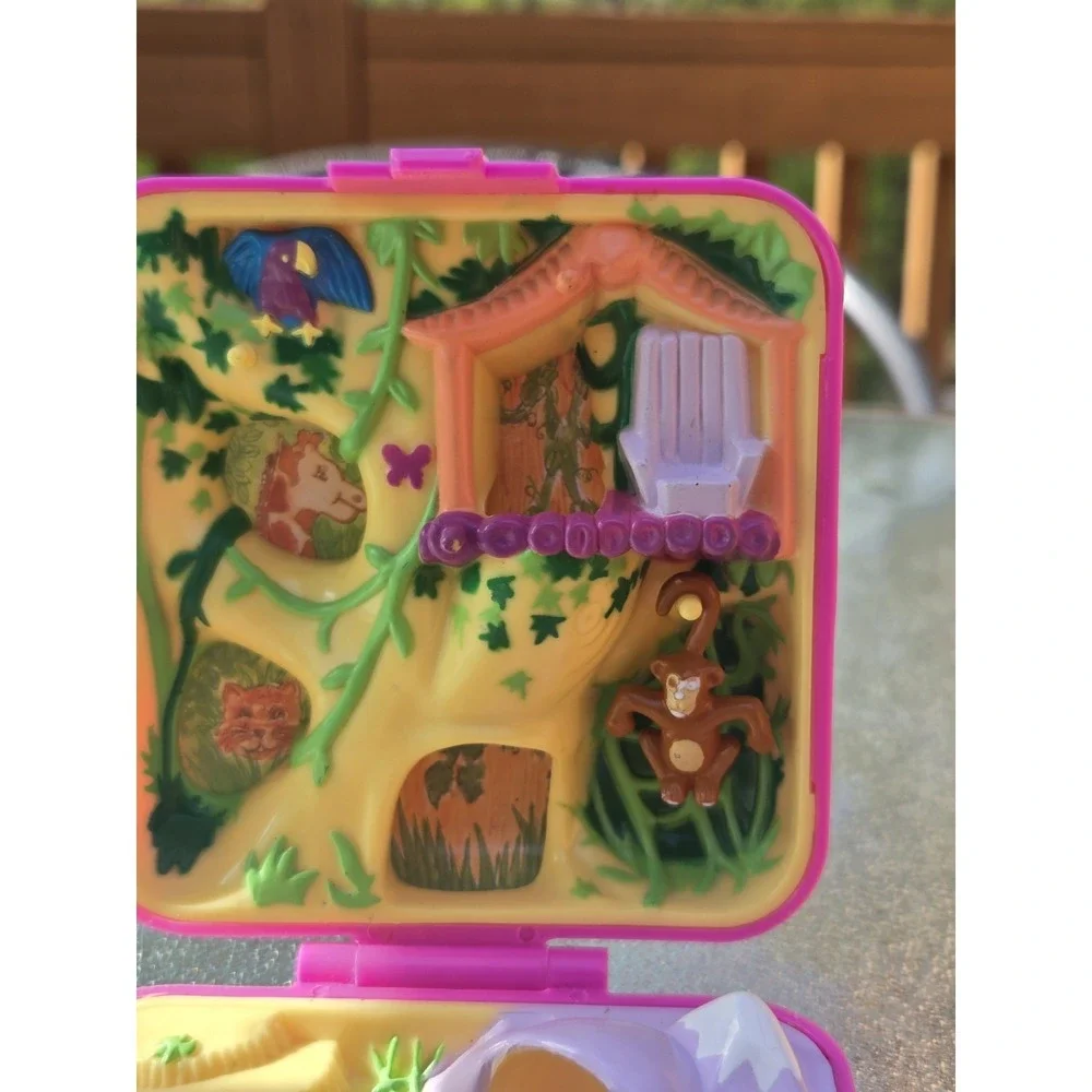 Polly Pocket 1989 Safari Vintage Compact ALMOST Complete Bluebird Missing Bear